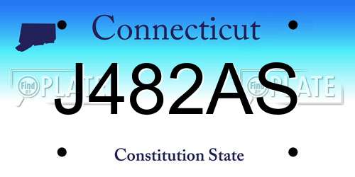 J482AS Connecticut License Plate
