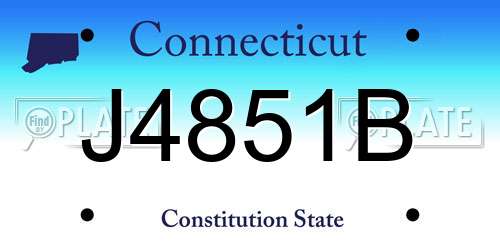 J4851B Connecticut License Plate