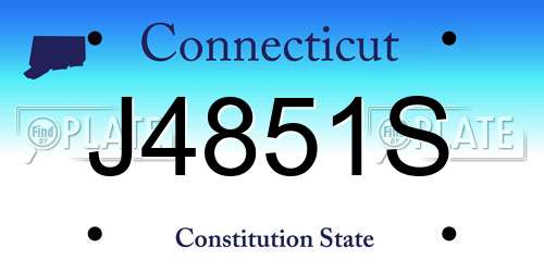 J4851S Connecticut License Plate