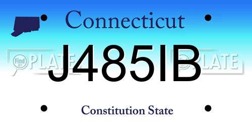 J485IB Connecticut License Plate