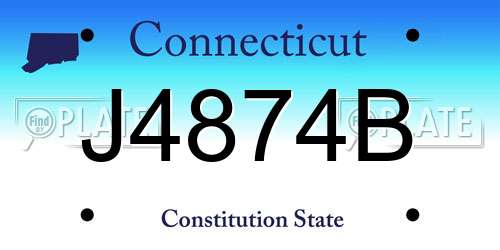 J4874B Connecticut License Plate