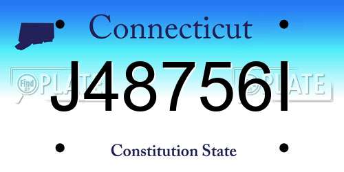 J48756I Connecticut License Plate