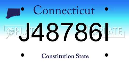 J48786I Connecticut License Plate