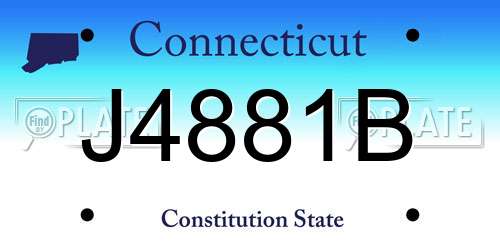 J4881B Connecticut License Plate