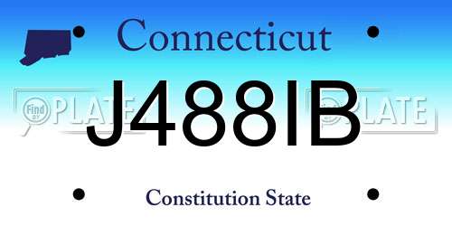 J488IB Connecticut License Plate