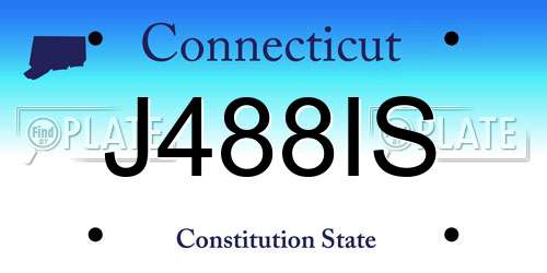J488IS Connecticut License Plate