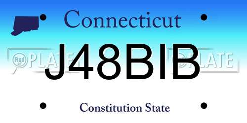 J48BIB Connecticut License Plate