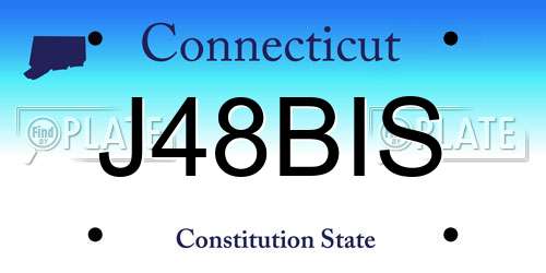 J48BIS Connecticut License Plate