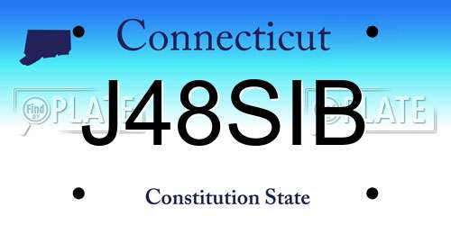 J48SIB Connecticut License Plate