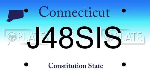 J48SIS Connecticut License Plate