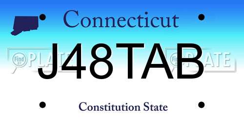 J48TAB Connecticut License Plate
