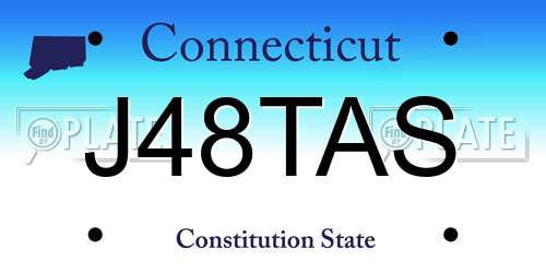 J48TAS Connecticut License Plate