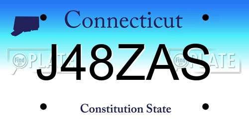 J48ZAS Connecticut License Plate