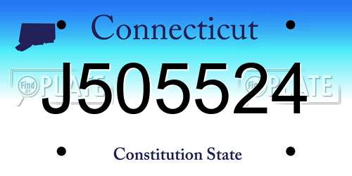 J505524 Connecticut License Plate