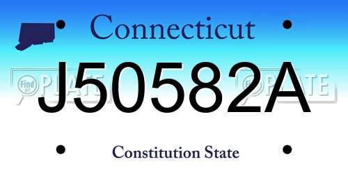 J50582A Connecticut License Plate