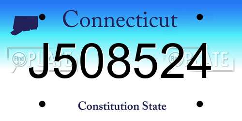 J508524 Connecticut License Plate