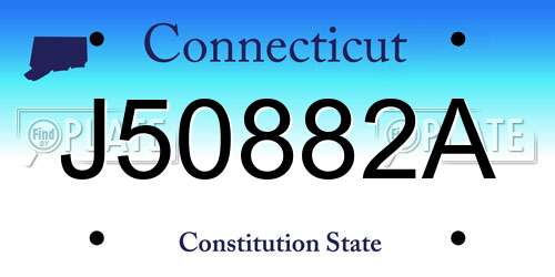 J50882A Connecticut License Plate