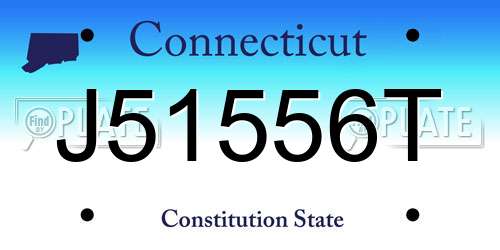 J51556T Connecticut License Plate