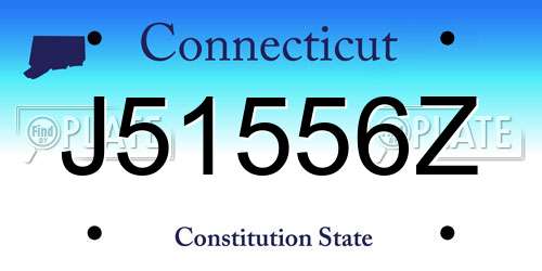 J51556Z Connecticut License Plate