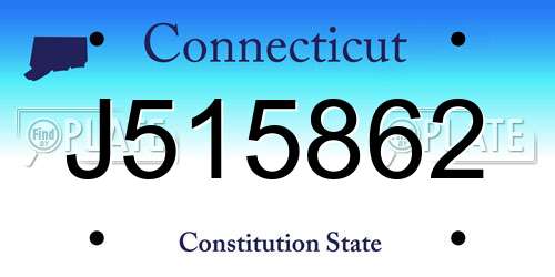 J515862 Connecticut License Plate