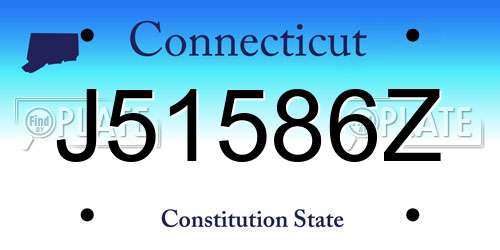 J51586Z Connecticut License Plate