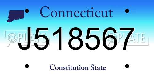 J518567 Connecticut License Plate
