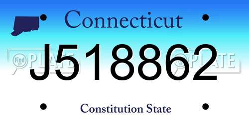 J518862 Connecticut License Plate