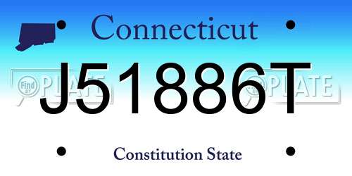 J51886T Connecticut License Plate