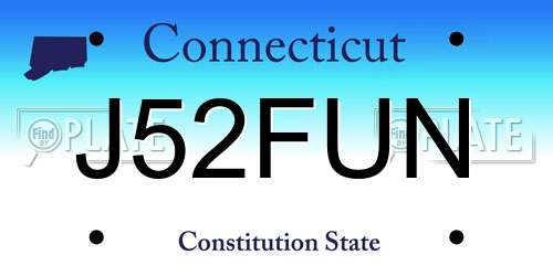 J52FUN Connecticut License Plate