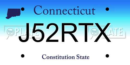 J52RTX Connecticut License Plate