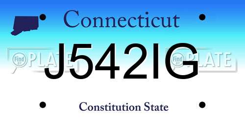 J542IG Connecticut License Plate