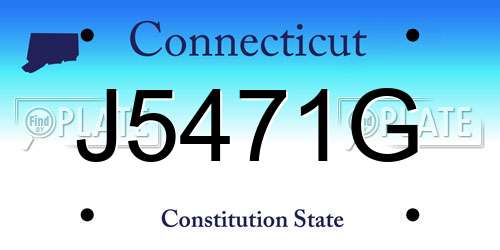 J5471G Connecticut License Plate