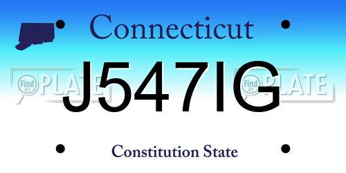J547IG Connecticut License Plate
