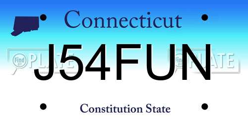 J54FUN Connecticut License Plate