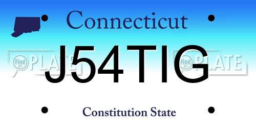 J54TIG Connecticut License Plate