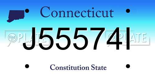 J55574I Connecticut License Plate