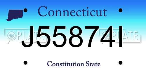 J55874I Connecticut License Plate