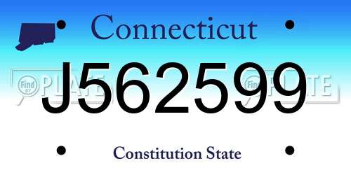 J562599 Connecticut License Plate