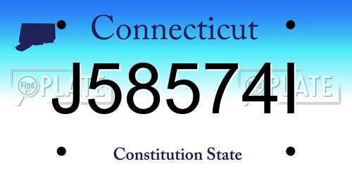 J58574I Connecticut License Plate