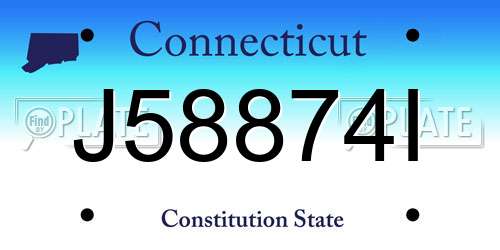 J58874I Connecticut License Plate