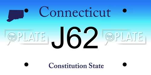 J62 Connecticut License Plate