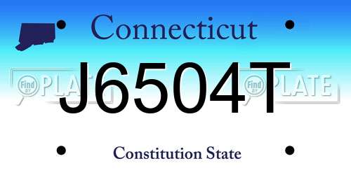 J6504T Connecticut License Plate