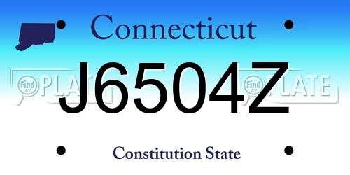 J6504Z Connecticut License Plate