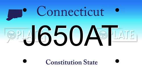 J650AT Connecticut License Plate