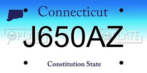 J650AZ Connecticut License Plate