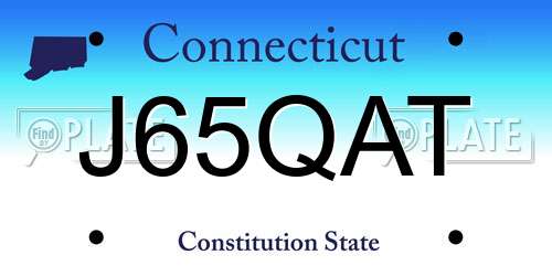 J65QAT Connecticut License Plate