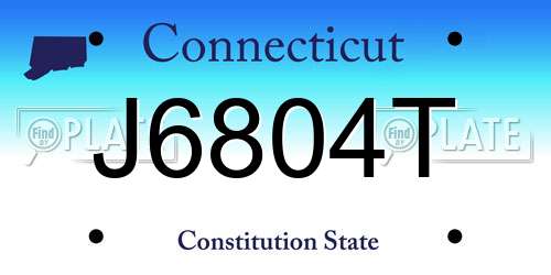 J6804T Connecticut License Plate
