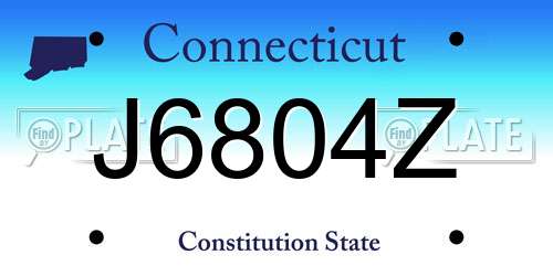 J6804Z Connecticut License Plate