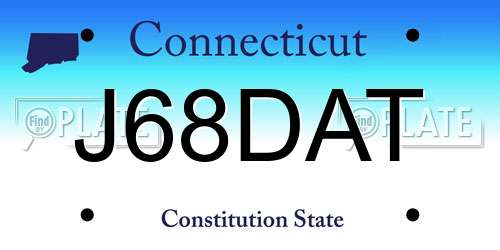 J68DAT Connecticut License Plate