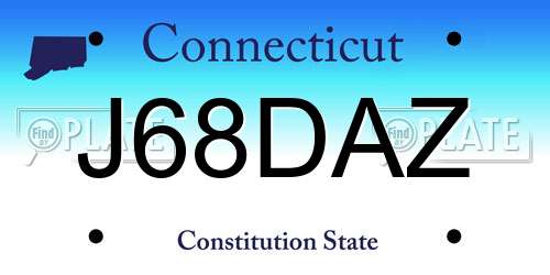 J68DAZ Connecticut License Plate